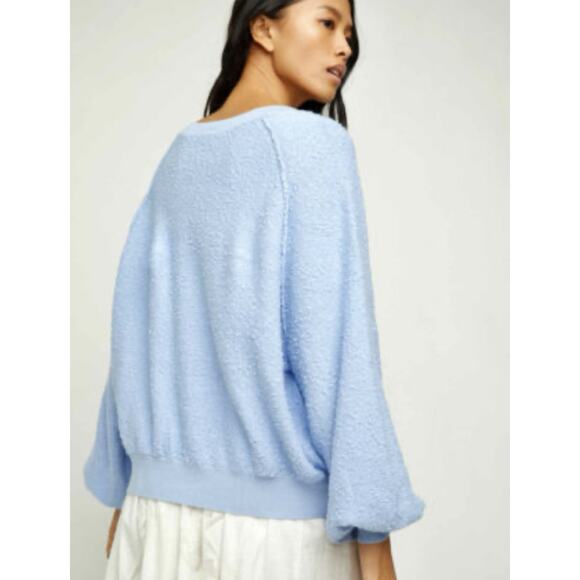 Free People Found My Friend Pullover Sweater Texture Boucle Long Sleeve L NWOT - Picture 2 of 7